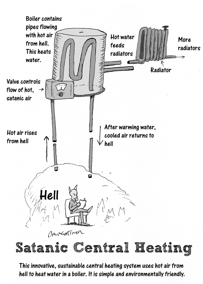 Cartoon: satanic central heating system