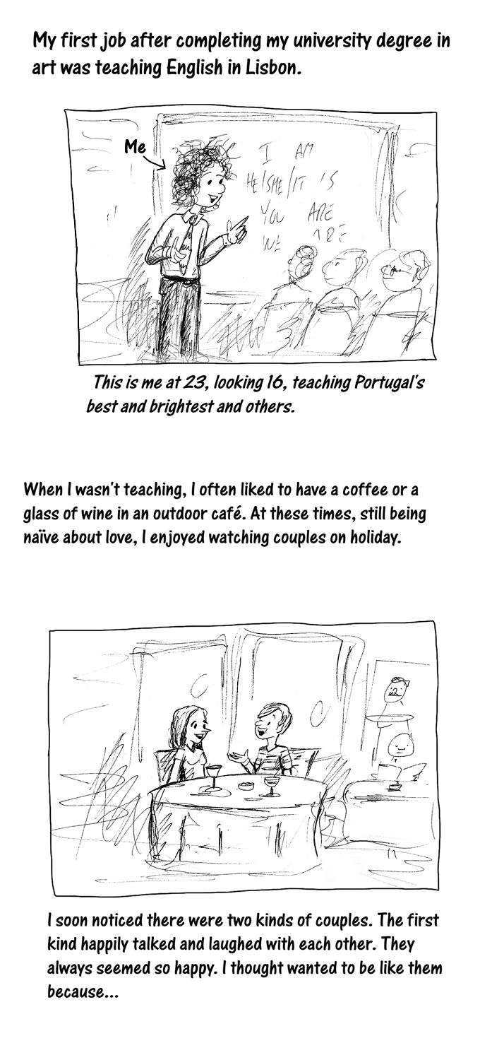 Cartoon story: what I learned watching couples in Lisbon - 1