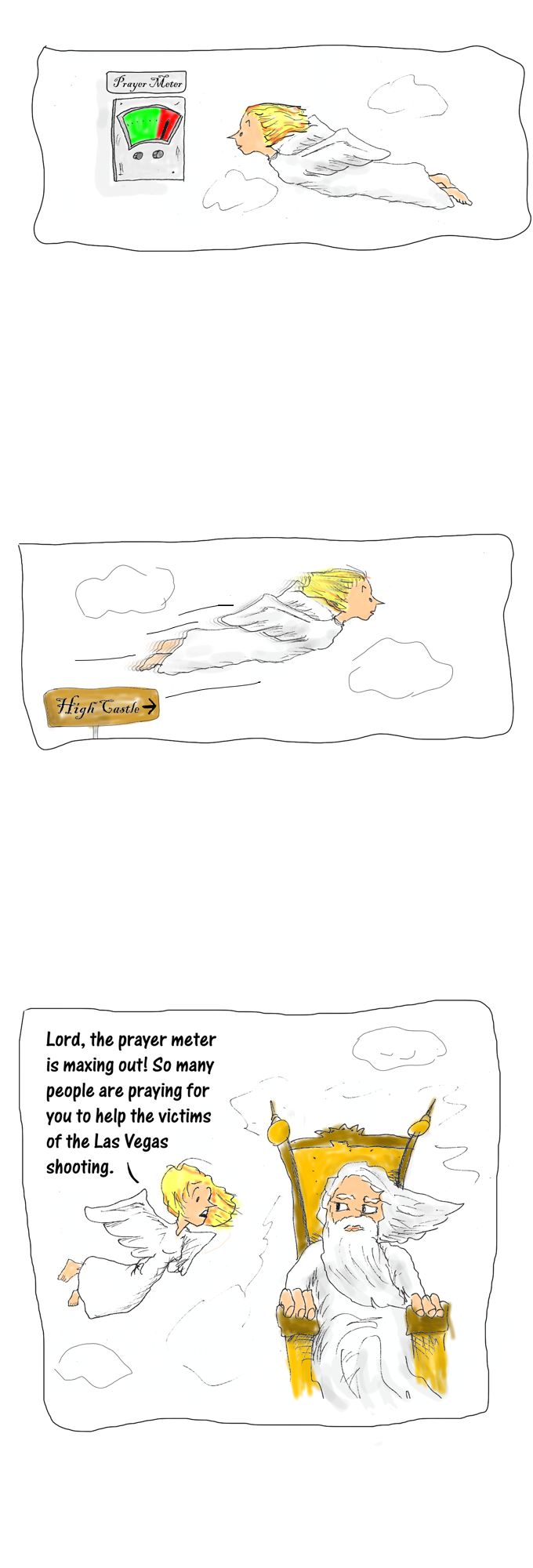 Cartoon story: prayer overload part 1